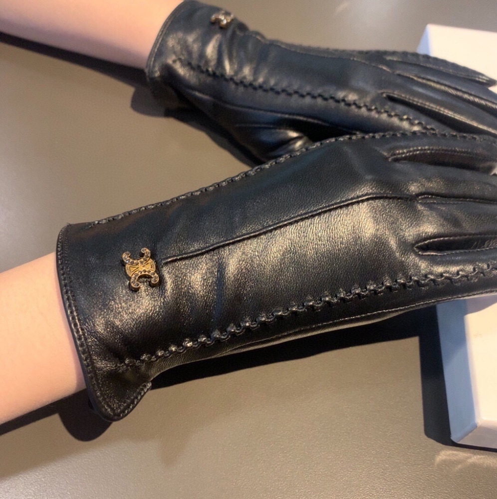 Céline Women's new high-end sheepskin gloves